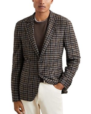 Reiss Brazati Dogtooth Check Tailored Fit Blazer - Gray