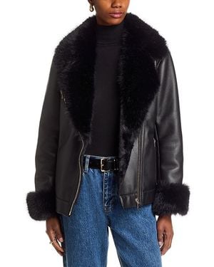 Generation Love Walt Faux Shearling Moto Jacket - Black