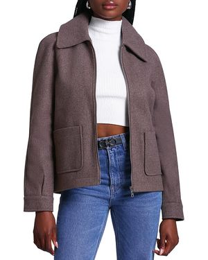 Bagatelle Cropped Zip Front Jacket - Blue