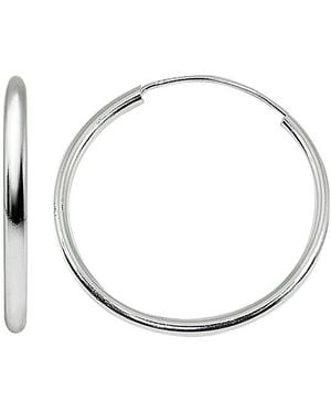 Aqua Medium Hoop Earrings - Metallic