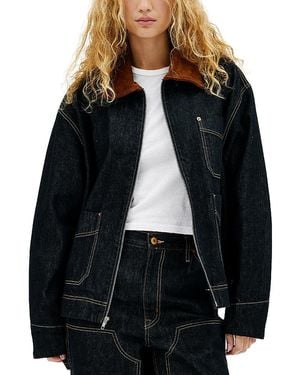 SLVRLAKE Denim Casey Square Worker Jacket - Black