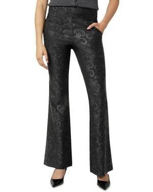 Hue Etched Floral High Rise Baby Bootcut Jeans - Black