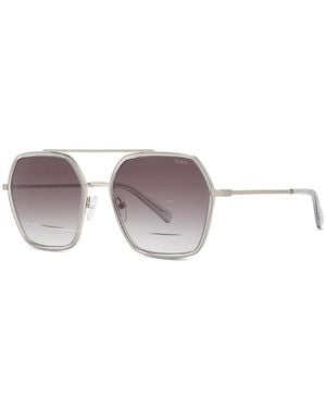 Tumi 510 Hexagon Double Bar Sunglasses, 56Mm - Gray