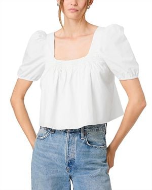 French Connection Cambria Cotton Puff Sleeve Top - White