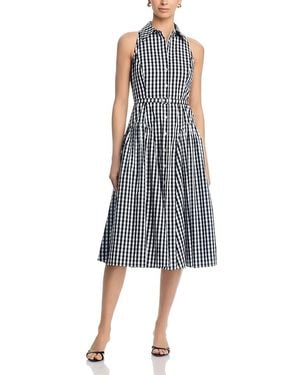 MILLY Maxine Gingham Midi Dress - Blue