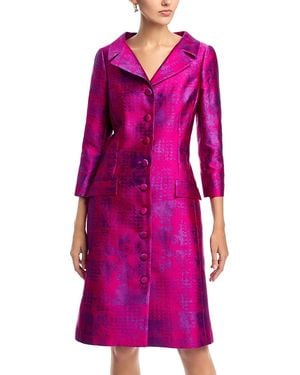 Teri Jon Jacquard Coat Dress - Purple