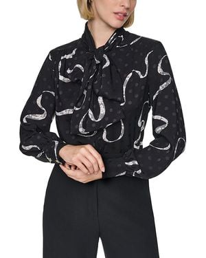 Sonia Rykiel Bow Tie Long Sleeve Blouse - Black