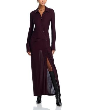 Helmut Lang Twisted Maxi Shirtdress - Purple