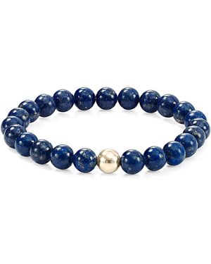 Aqua Sterling & Stone Beaded Stretch Bracelet - Multicolor