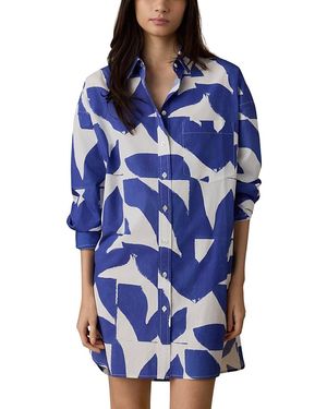 Faherty Coastal Kova Shirt Dress - Blue
