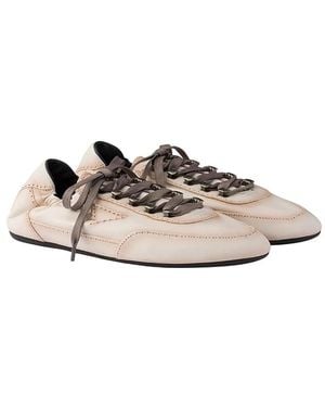 Prada Collapse Antiqued Nappa Leather Sneakers With Hooks - Multicolor