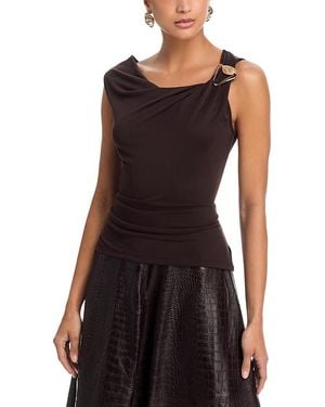 Aqua Jersey Hardware Sleeveless Top - Black