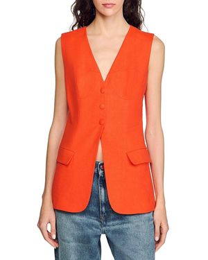 Sandro Sleeveless Jacket - Orange