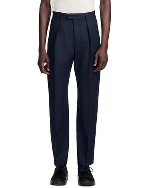 Sandro Gerard Wool Wide Leg Pants - Blue