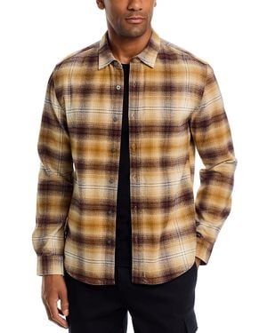 John Varvatos Brindley Plaid Cotton Shirt - Brown
