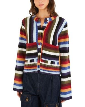 FARM Rio Crewneck Cardigan - Blue