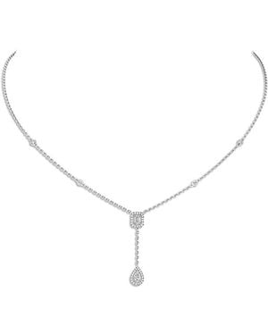 Messika 18K My Twin Diamond Pear & Emerald Cut Lariat Necklace, 17.7 - Natural