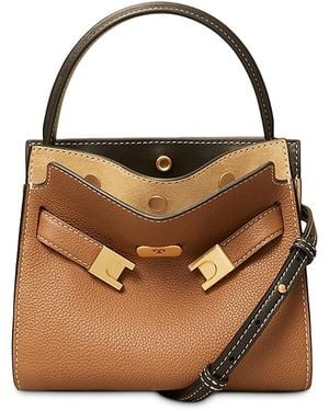 Tory Burch Lee Radziwill Petite Double Satchel Bag - Brown