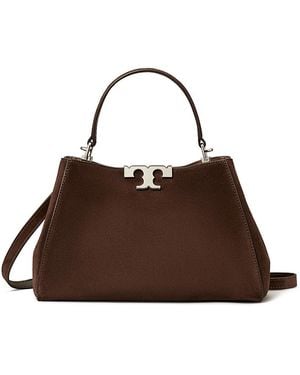Tory Burch Eleanor Medium Suede Satchel - Brown