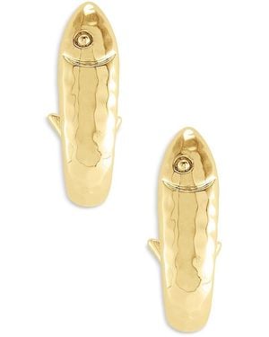 Anabel Aram Milos Fish Hoop Earrings - Metallic