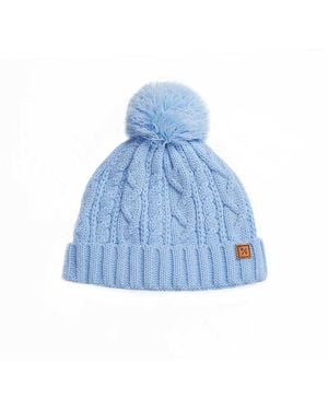 Northern Classics Cable Knit Pom-Pom Hat - Blue
