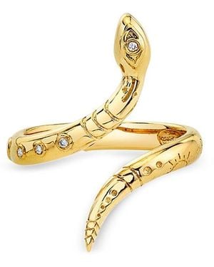 Sydney Evan 14K Diamond Snake Wrap Ring - Metallic