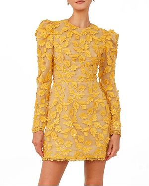 HELSI Christy Embroidered Long Sleeve Mini Dress - Yellow