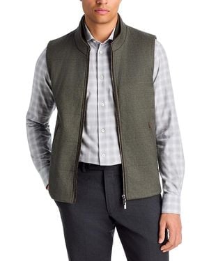 Maurizio Baldassari Wool Stretch Flannel Channel Quilt Vest - Gray