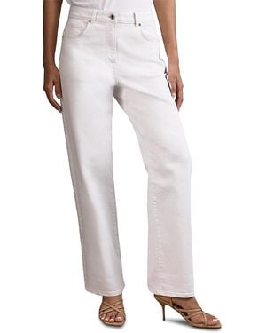 Reiss Selin Mid Rise Straight Leg Jeans - White