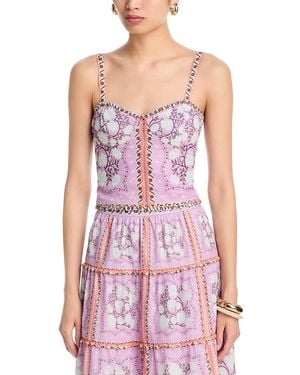 Aqua Designed By Agua Bendita Lace Up Bustier Top - Purple