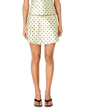 Nia Tiny Polka Dot Print Slip Skort - Yellow