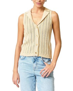 Central Park West Francie Mesh Stitch Sleeveless Vest - Blue
