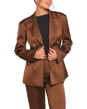 Petal & Pup Trina Satin Blazer - Brown