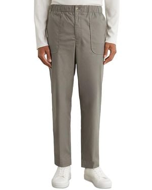 Reiss Snap Cotton Blend Tapered Pants - Gray