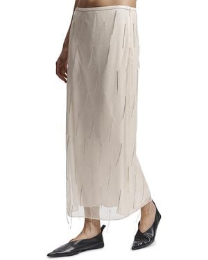 Saint Art Billie Embellished Maxi Skirt - Natural