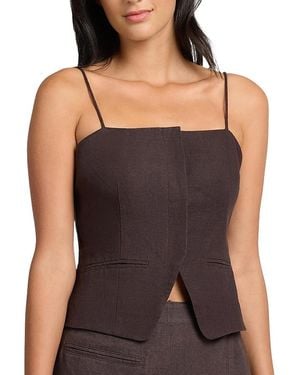 Onia Air Linen Straight Neck Top - Black