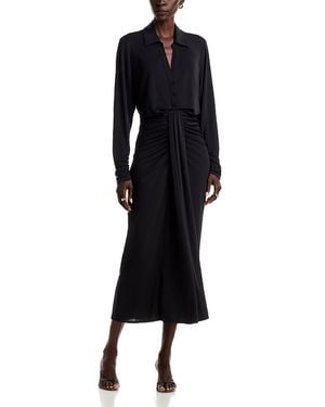 Cinq À Sept Seferina Draped Front Dress - Black