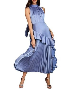 Coast Satin Crepe Dress - Blue