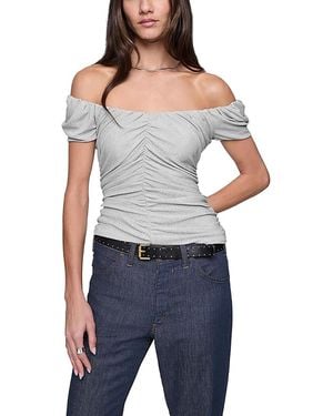 Rebecca Minkoff Devin Off Shoulder Top - Blue
