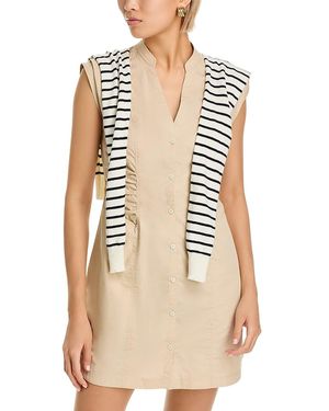 10 Crosby Derek Lam Lotte Mixed Media Dress - Natural
