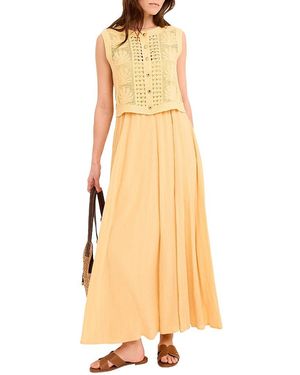 Mint Velvet Cotton Blend Crochet Maxi Dress - Yellow