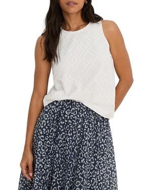 NIC+ZOE Diamond Eyelet Top - Blue
