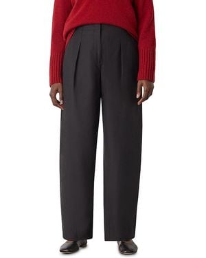 Whistles Pleat Front Barrel Pants - Black
