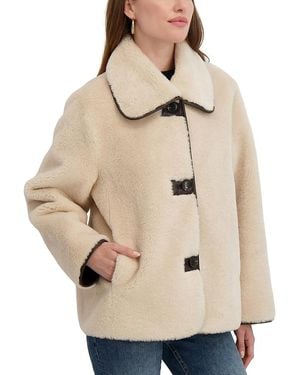Tahari Kai Reversible Coat - Natural