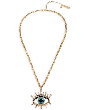 Kurt Geiger Evil Eye Pendant Necklace, 16-18 - Metallic