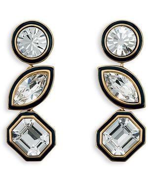 Reiss Crista Crystal Drop Earrings, 1.8L - Black