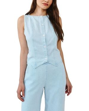 Bella Dahl Boatneck Seamed Vest - Blue