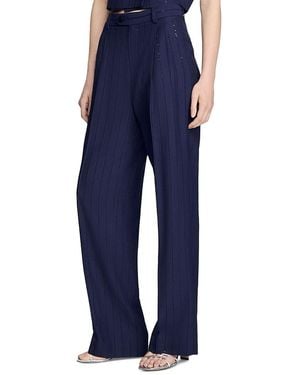 Sandro Striped Sequin Pants - Blue