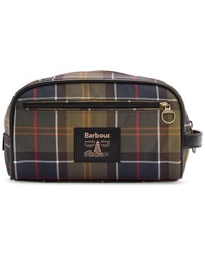 Barbour Tartan Washbag - Black