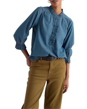Seasalt Cornwall Feather Star Chambray Top - Blue